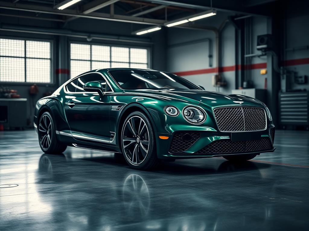 Bentley Continental GT in luxury tuning workshop