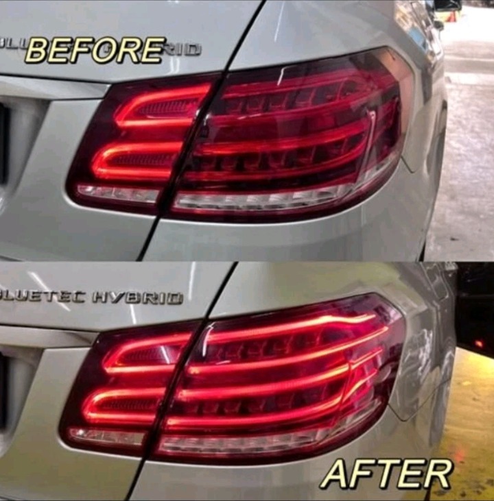 Mercedes E-Class W212 rear light before and after repair