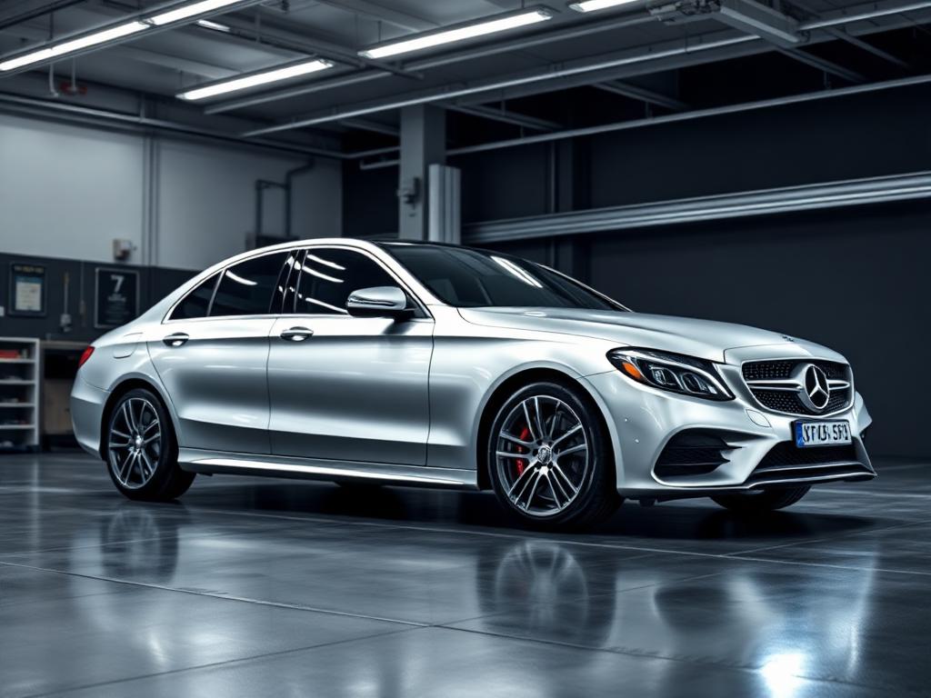 Mercedes C-Class in tuning workshop