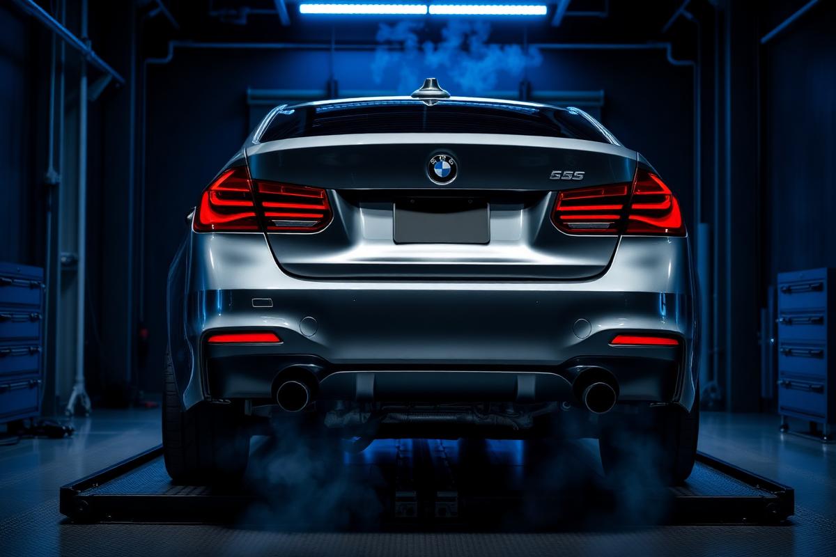 BMW 3 Series diesel on dyno for DPF EGR diagnostics