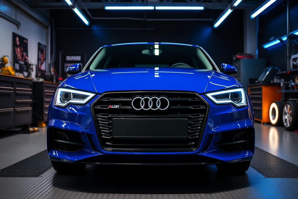 Audi A3 in workshop during Stage 1 remap