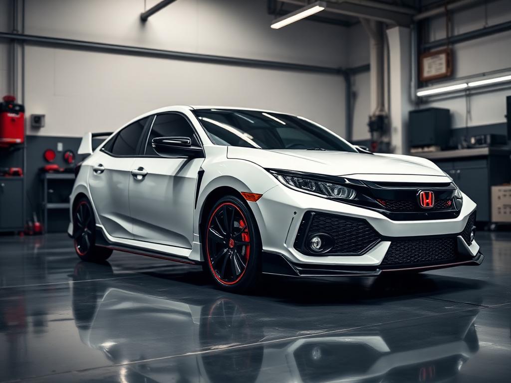 Honda Civic Type R in workshop for remap