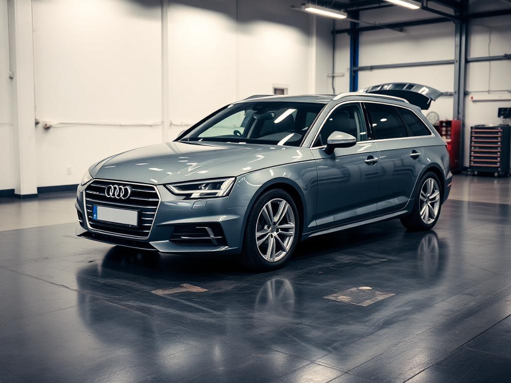 Audi A4 Avant in workshop during remap